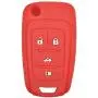 2Pcs Rubber Soft Silicone Flip Remote Key Fob Cover Remote Control Keyless Protector Bag Holder Shell for 2016-2010 Chevrolet Camaro Cruze Chevy Equinox Sonic Terrain Key Fob OHT01060512, Black/Red
