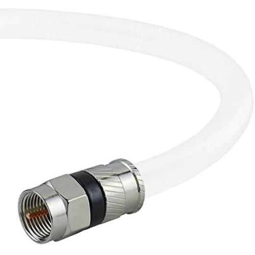 Mediabridge Coaxial Digital Audio/Video Cable (4 Foot) – Triple Shielded F-Pin to F-Pin with Easy Grip Connector Caps - White