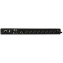 Tripp Lite 1.9kW Single-Phase Monitored PDU, 120V Outlets (8 5-15/20R), L5-20P/5-20P Adapter, 12 ft. Cord, 1U Rack-Mount, LX Platform Interface, TAA (PDUMNH20)