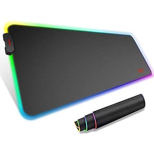 Havit RGB Gaming Mouse Pad Soft Non-Slip Rubber Base Mouse Mat for Laptop Computer PC Games (31.5 X 11.8 X 0.16 inches, Black)