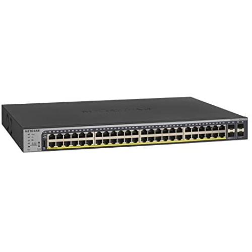 NETGEAR 52-Port PoE Gigabit Ethernet Smart Switch (GS752TP) - Managed with 48 x PoE+ @ 380W, 4 x 1G SFP, Desktop/Rackmount, and ProSAFE Lifetime Protection