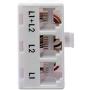 Telephone Splitter 2 Line Adapter - 3-Way Splitter (Line 1, Line 2, and Twin Line) - Dual Line Separator - 4 Conductor Connector (2 Phone Lines) - White, 1 Pack
