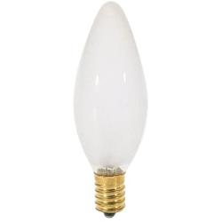 Satco S3380 120V E14 Euro Base 25-Watt B9.5 Light Bulb, Frosted