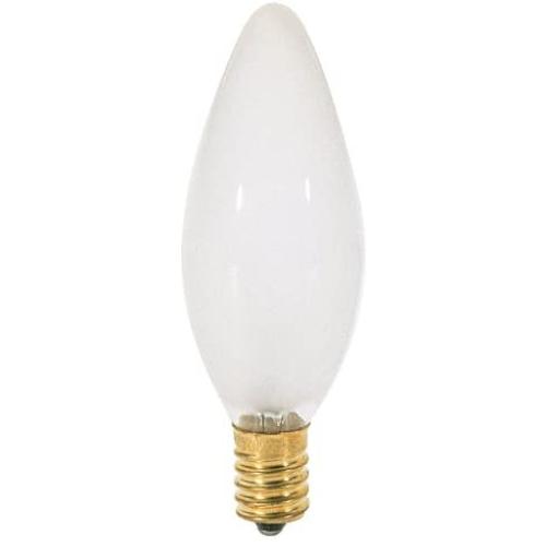 Satco S3380 120V E14 Euro Base 25-Watt B9.5 Light Bulb, Frosted