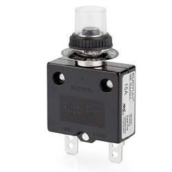 Thermal Circuit Breaker, DIYhz 15 Amp 32V DC 125/250VAC 50/60Hz Push Button Manual Reset Circuit Breaker with Quick Connect Terminals and Waterproof Button Transparent Cap