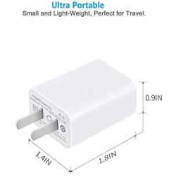 USB Wall Charger FOBSUNLAND. USB Wall Plug 5V 2.1A AC Power Adapter Compatible with iPhone,iPad,Samsung,Tablet,Kindle and More (White 2pack)