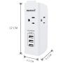 Multi Plug Outlet Extender with 3 USB Charging(3.4A), Surge Protector Wall Charger Adapter,Power Strip Wall Outlet,Outlet Splitter with rotating Plug, Home Essentials,ETL Listed(1 pack)