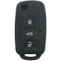 Key Fob Cover Case Jacket Silicone Keyless Remote Protector Skin Holder Fit for VW Volkswagen Jetta Passat Golf Beetle Rabbit GTI CC EOS (Black)