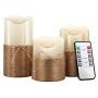 3 Pcs Creative LED Candle Lamp Simulation Flame Tea Light Remote Control Hemp Rope Electronic Candle Lamp for Restaurant Bar Hotel
