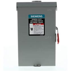 SIEMENS General SIE GF222NRA FUS GEN DUTY SAFETY SWITCH, ANSI 61 Grey