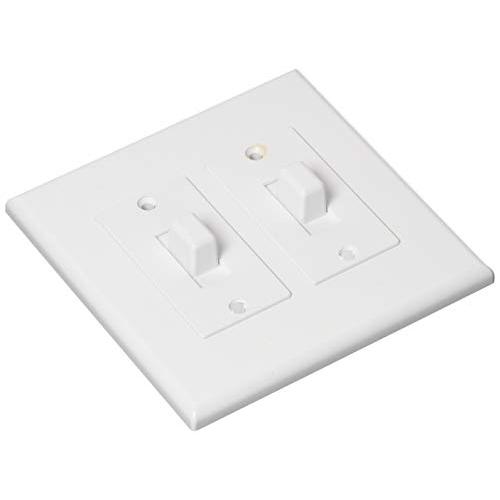 TayMac 2672W Two-Gang Masque Revive Decorator Cover, Toggle White Finish