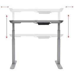 Monoprice Height Adjustable Sit-Stand Riser Table Desk Frame - Grey With Electric Dual Motor, Compatible With Desktops From 43 Inches Up To 87 Inches Wide - Workstream Collection,Gray