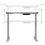 Monoprice Height Adjustable Sit-Stand Riser Table Desk Frame - Grey With Electric Dual Motor, Compatible With Desktops From 43 Inches Up To 87 Inches Wide - Workstream Collection,Gray