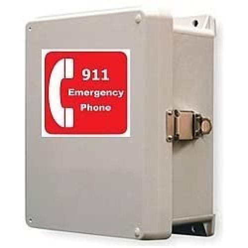 Outdoor Emergency Phone - 911 Only Emergency Land Line Phone System - Weatherproof Call Box