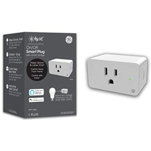 C by GE Smart Plug with Smart Bridge, White, 1-Pack, On/Off Smart Plugs that work with Alexa and Google Home, Bluetooth Smart Plug, WiFi Smart Plug, Smart Outlet for Smart Homes