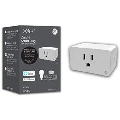 C by GE Smart Plug with Smart Bridge, White, 1-Pack, On/Off Smart Plugs that work with Alexa and Google Home, Bluetooth Smart Plug, WiFi Smart Plug, Smart Outlet for Smart Homes