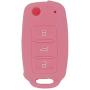 LemSa 2Pcs Silicone Keyless Entry Remote Car Smart Key Fob for VW Volkswagen Jetta GTI Passat Golf Tiguan Touareg Beetle, Black/Pink