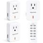 Syantek Remote Control Outlet Wireless Light Switch for Household Appliances, Expandable Remote Light Switch Kit, Up to 100 ft Range, FCC Certified, ETL Listed, White (3 Outlets + 1 Remotes) Syantek Remote Control Outlet Wireless Light Switch for Household Appliances, Expandable Remote Light Switch Kit, Up to 100 ft Range, FCC Certified, ETL Listed, White (3 Outlets + 1 Remotes)
