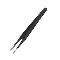 AnFun 4 Pieces ESD Tweezers Set Anti-Static Tweezers Stainless Steel Tweezers for Eyelash Extension,Electronics, Jewelry-making - Straight and Curved Tip Tweezers