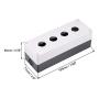uxcell Push Button Switch Control Station Box 22mm 4 Button Aperture White and Black