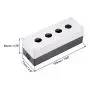 uxcell Push Button Switch Control Station Box 22mm 4 Button Aperture White and Black