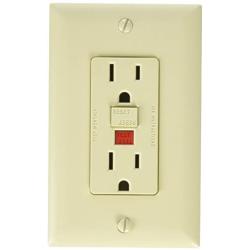 RV Designer S803, Dual GFCI Outlet with Cover Plate, Ivory, AC Electrical