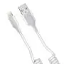 ONE PIX Coiled iPhone Cable for Car (3 ft) (White-2PC)