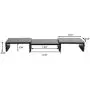Superjare Dual Monitor Stand Riser, Adjustable Length and Angle Multi Screen Stand, Desktop Stand Storage Organizer for Laptop Computer/TV/PC/Printer- Black