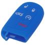LemSa 2pcs Silicone 5 Button Smart Key Fob Cover Remote Keyless Entry Bag Compatible with Jeep Grand Cherokee Dodge Challenger Charger Dart Durango Journey Chrysler 300, Black Blue