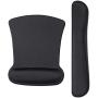 iLeadon Keyboard Wrist Rest Pad and Mouse Wrist Rest Support Mouse Pad Set, Non Slip Rubber Base Wrist Support with Ergonomic Raised Memory Foam for Easy Typing & Pain Relief, Black