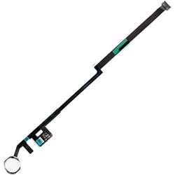Home Button Replacement for iPad 7 7th Gen 10.2'' 2019 (A2197 A2198 A2200),iPad 8 8th Gen 10.2'' 2020 (A2270 A2428 A2429 A2430) Incl Flex Cable Connector (White Silver Ring)