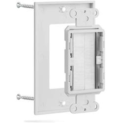 Fosmon 1-Gang Wall Plate (5 Pack), Brush Style Opening Passthrough Low Voltage Cable Plate in-Wall Installation for Speaker Wires, Coaxial Cables, HDMI Cables, or Network/Phone Cables
