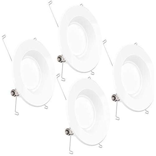 Sunco Lighting 4 Pack 5/6 Inch LED Recessed Downlight, Smooth Trim, Dimmable, 13W=75W, 965 LM, 3000K Warm White, Damp Rated, Simple Retrofit Installation - UL