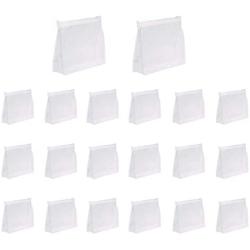 yiwoo 20Pcs Mini Small PVC Transparent Plastic Cosmetic Organizer Bag Pouch With Zipper Closure for Vacation Travel, Bathroom and Organizing Waterproof Makeup Bag