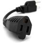 6-Inch Power Extension Cable, 5-Pack, Outlet Saver, 18 AWG