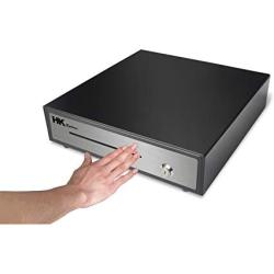 HK SYSTEMS 16'' Heavy Duty Black Manual Push Open Cash Drawer with 5Bill/5Coin Stainless Steel