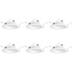 AmazonCommercial 120 Watt Equivalent, 5/6-Inch Recessed Downlight, Dimmable, Round LED Light Bulb | Warm White, 6-Pack