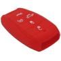 WEIBISS 2 Pack 5 Buttons Silicone Remote Key Fob Cover Protector Case Holder Skin Jacket for Dodge 2021 2020 2019 Ram 1500 Pickup 68291690AB/AC/AD, Red Blue