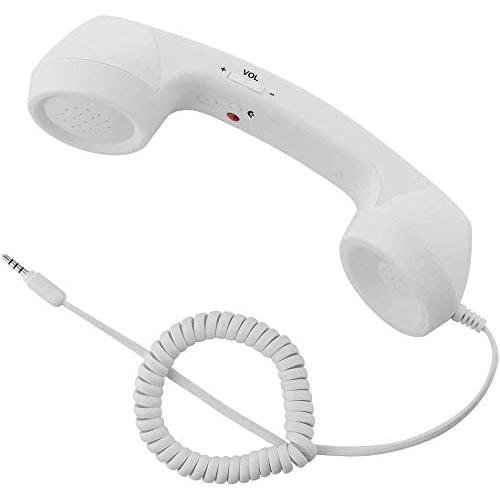 CellCase Vintage Retro 3.5mm Telephone Handset Cell Phone Receiver Mic Microphone Speaker for iPhone iPad Mobile Phones Cellphone Smartphone (White)