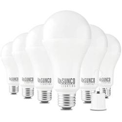 Sunco Lighting 6 Pack Rechargeable Emergency Bulb, A21, 11W, 2700K Soft White, E26, Battery Powered LED Bulb, 4 Hours Backup, Portable Camping Light - UL
