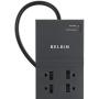 Belkin 8-Outlet Home And Office Surge Protector, Telephone Line And Flat AC Plug, 12ft Cord , Black
