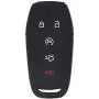 LemSa 2Pcs Keyless Entry Remote Car Smart Key Fob Outer Shell Cover Soft Rubber Protective Case for Ford F-150 F-450 Fusion Explorer Lincoln Fusion MKZ Mustang MKC Black/Pink