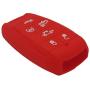 WEIBISS 2 Pack 6 Buttons Silicone Remote Key Fob Cover Protector Case Holder Skin Jacket for Dodge 2019 2020 2021 Ram 1500 Laramie Longhorn, Red Blue