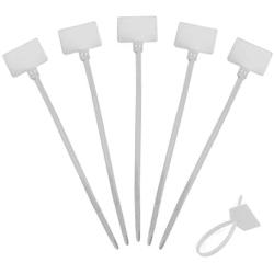Amgate 1000 Pcs Write on Ethernet Wire Zip Ties Cable Mark Tags Nylon Power Marking Label (1000pcs)
