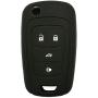 2Pcs Rubber Soft Silicone Flip Remote Key Fob Cover Remote Control Keyless Protector Bag Holder Shell for 2016-2010 Chevrolet Camaro Cruze Chevy Equinox Sonic Terrain Key Fob OHT01060512, Black/Red