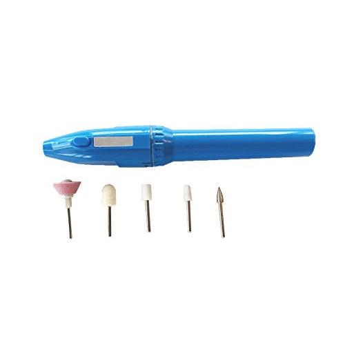 Electric Manicure Pedicure Tools Kit - 6 Piece Portable Rotary Drill Nail Care Grooming Set System Kit Includes Buffer, Grinder, Shaper, More for Professional Salon Spa Nails - COLORS RANDOM WILL VARY