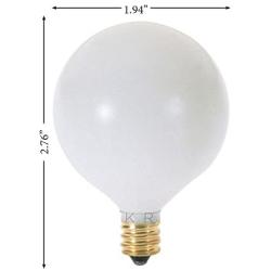 (Pack of 10) G16.5 Decorative (E12) Candelabra Base Globe Shape 120V G16 1/2 Light Bulbs (White, 15 Watt)
