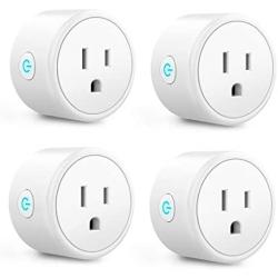 Alexa Smart Plugs - Aoycocr Mini WIFI Smart Socket Switch Works With Alexa Echo Google Home, Remote Control Smart Outlet with Timer Function, No Hub Required, ETL/FCC Listed 4 Pack Only 2.4GHz Network