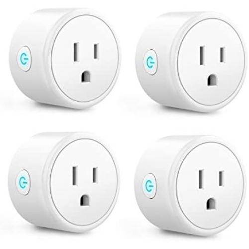 Alexa Smart Plugs - Aoycocr Mini WIFI Smart Socket Switch Works With Alexa Echo Google Home, Remote Control Smart Outlet with Timer Function, No Hub Required, ETL/FCC Listed 4 Pack Only 2.4GHz Network