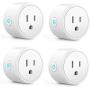 Alexa Smart Plugs - Aoycocr Mini WIFI Smart Socket Switch Works With Alexa Echo Google Home, Remote Control Smart Outlet with Timer Function, No Hub Required, ETL/FCC Listed 4 Pack Only 2.4GHz Network